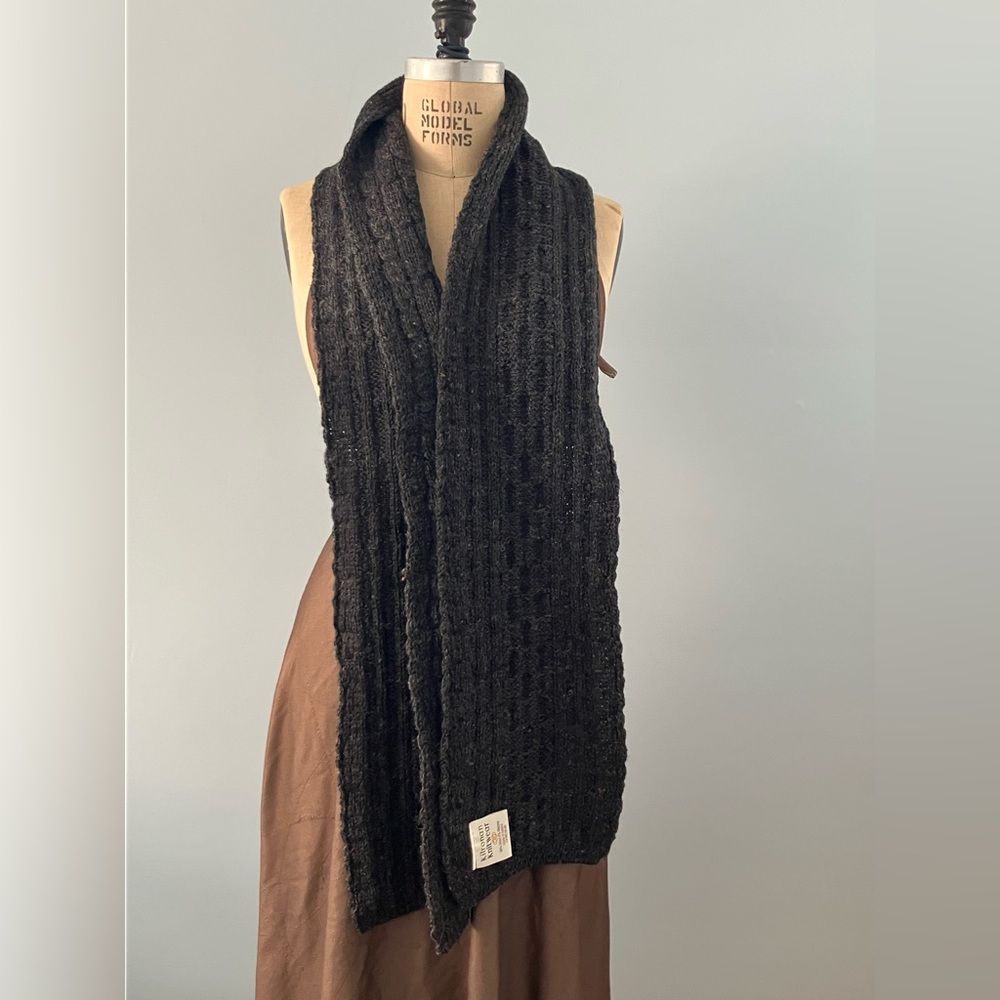 Unisex Kilronan charcoal colored scarf Made in Ireland